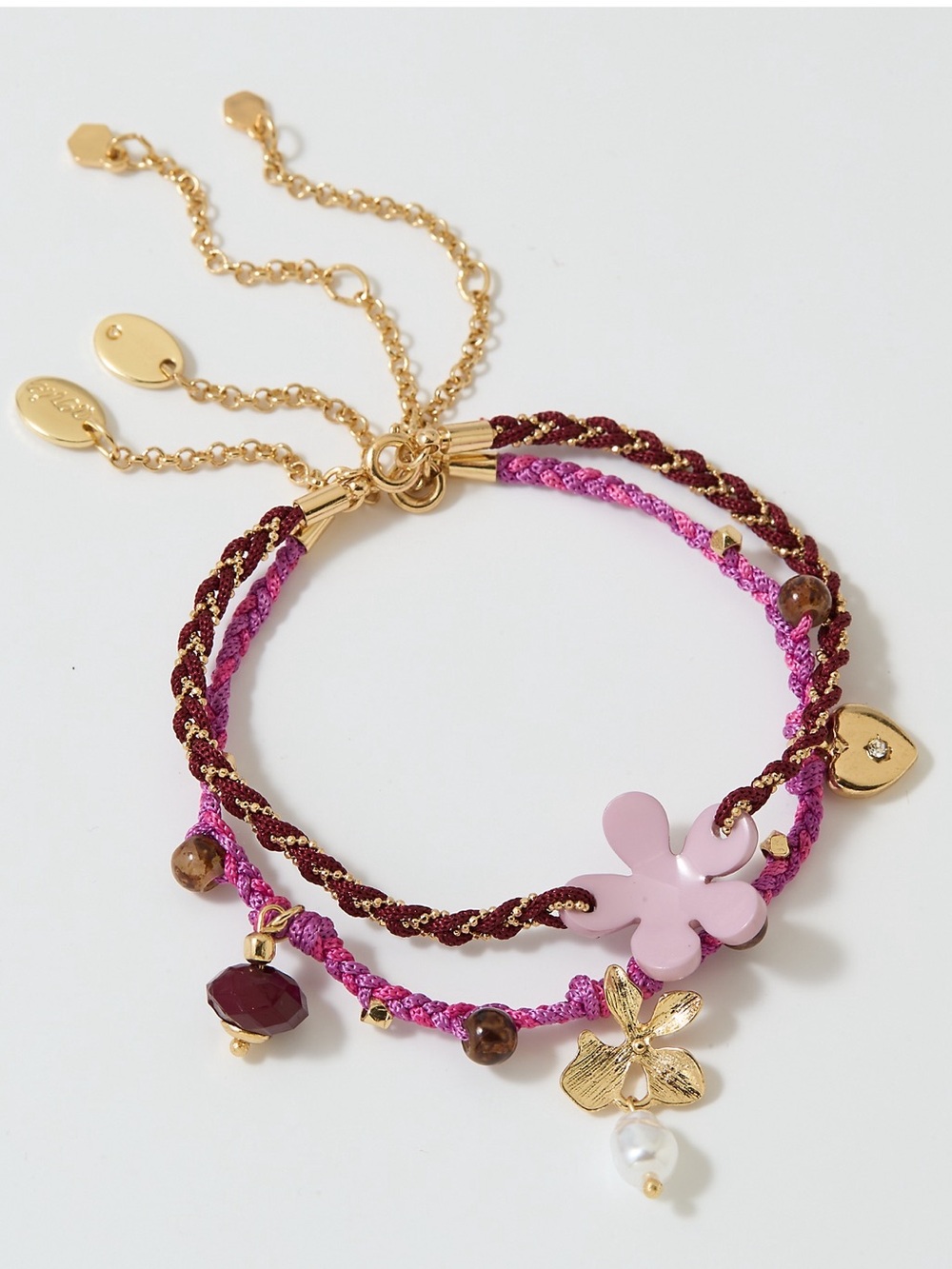 Aerie layered beaded rope bracelet set